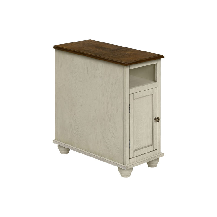 Accent End Table, Storage, Traditional - White