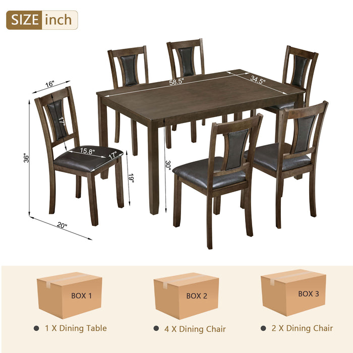 Modern Dining Table Set With Upholstered Chairs