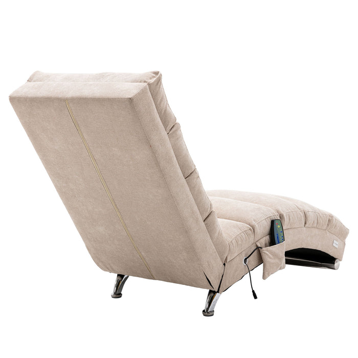 Massage Chaise Lounge Indoor With Remote Control, Ergonomic Electric Massage Lounger