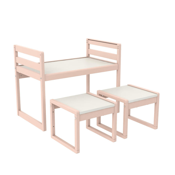 Signy - 3 Piece Activity Table Set - Pink / White