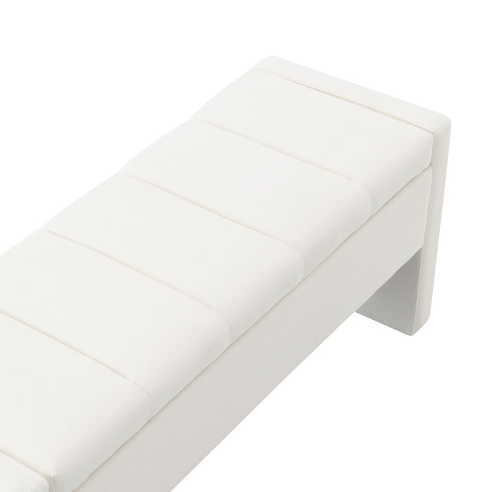 Modern Upholstered Large Bed End Bench With Storage