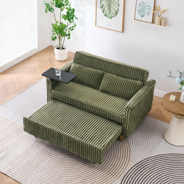 Pull Out Sofa With Movable Tabletop And USB Ports