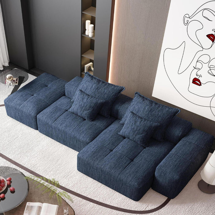 Modern Oversized Diy Combination Modular Sectional Sofa & Pillows