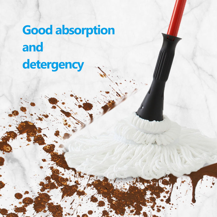 Ultra Fine Fiber Twist Mop With 57.5 Inch Long Handle For Dry And Wet Floor Cleaning - Red