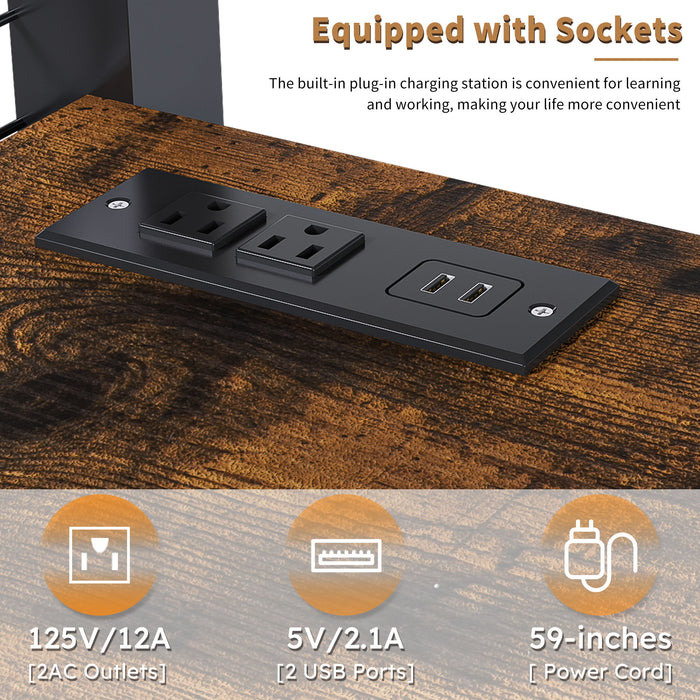 Full Size Loft Bed With Desk & Wardrobe Heavy Frame, Built In Staircase, Storage Rack & Shelves Gaming Bed - Black