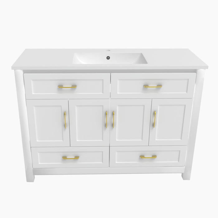 Bathroom Vanity With Sink Combo, 4 Soft Close Doors And 4 Drawers