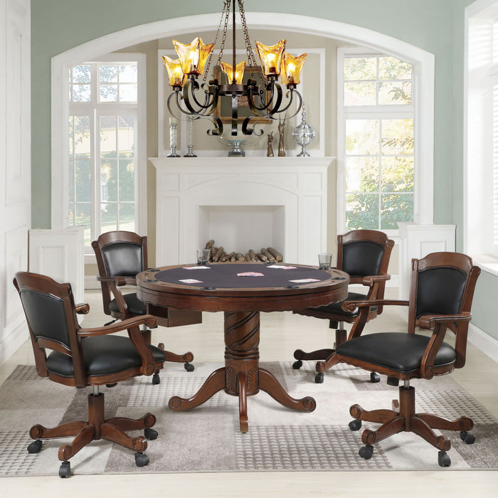 Brenton - Game Table With 8 Cupholders - Brown