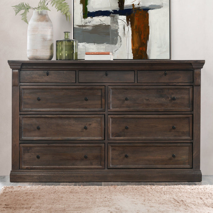 Adelaide - Wood 9 Drawer Dresser - Cocoa Brown