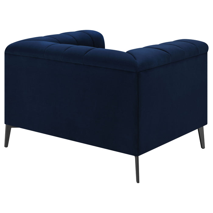 Darci - Accent Armchair With Seating And Tapered Legs - Blue