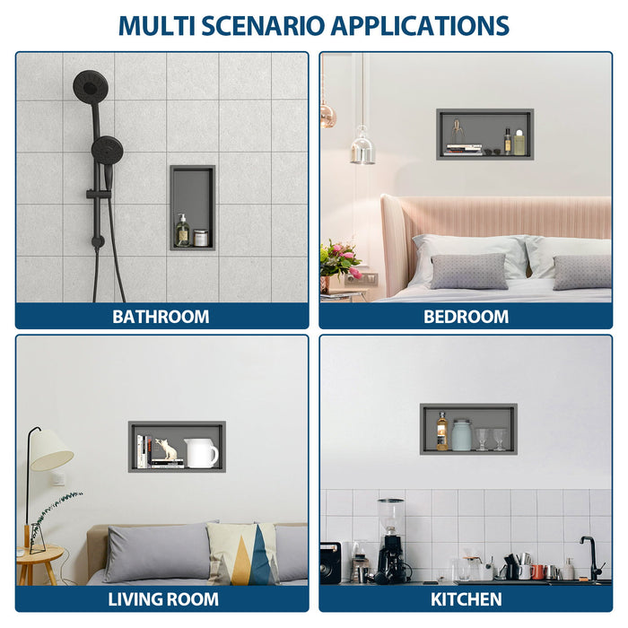 Stainless Steel Shower Niche With Seamless Design For Bathroom Storage