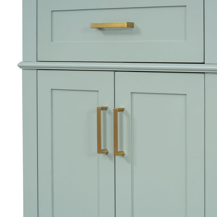 Modern Bathroom Vanity With Ceramic Sink, Soft Close Storage Cabinet