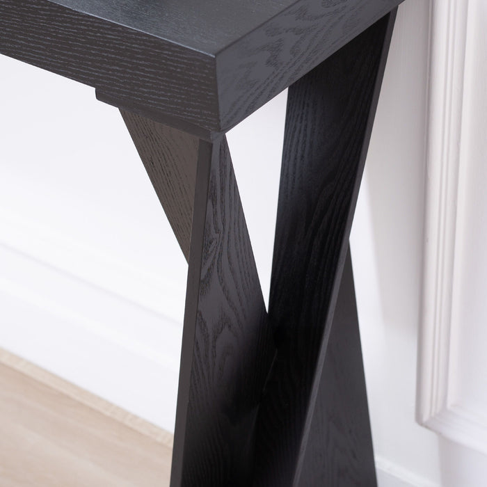 Console Table With Crossed Legs For Hallway - Black