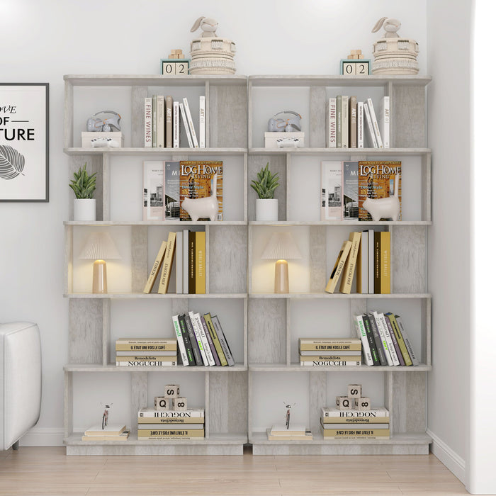 Modern 5 Tier Open Storage Bookcase