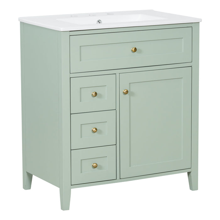 Modern Bathroom Vanity With Sink, 3 Drawers And Adjustable Shelf