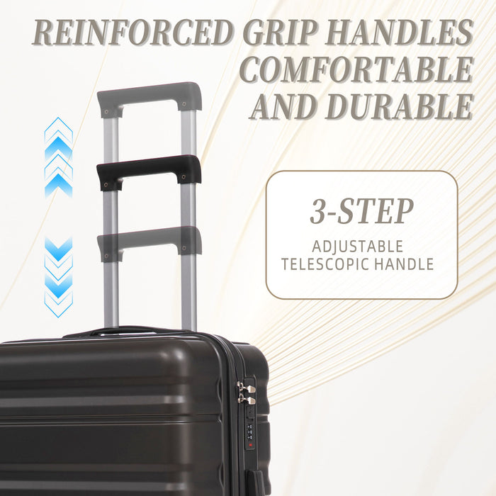 Tourist 3 Piece Luggage Set, Combination Lock, Durable Hard Shell With 360° Silent Wheels