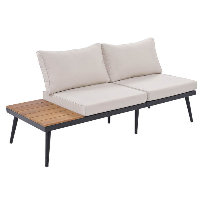 Modern Outdoor Sectional Sofa Set With Nesting Coffee Tables