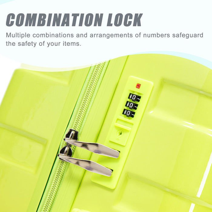 Luggage Set 20" /24" /28" With Combination Lock And Silent Wheels