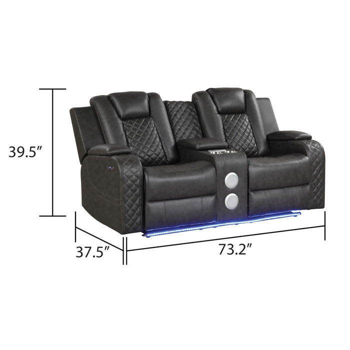 Benz - Power Reclining Loveseat & LED Lighting And Built In USB
