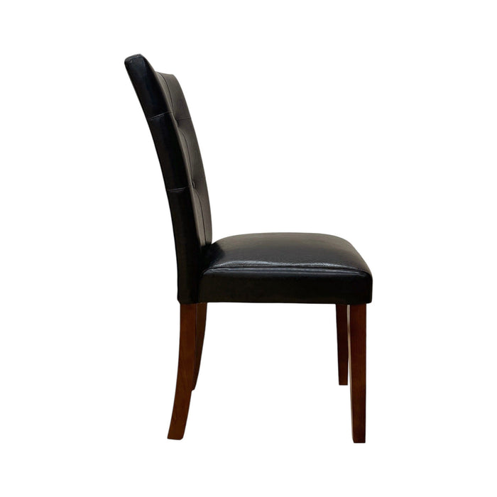 Britney - Synthetic Leather Side Chair (Set of 2) - Brown / Walnut