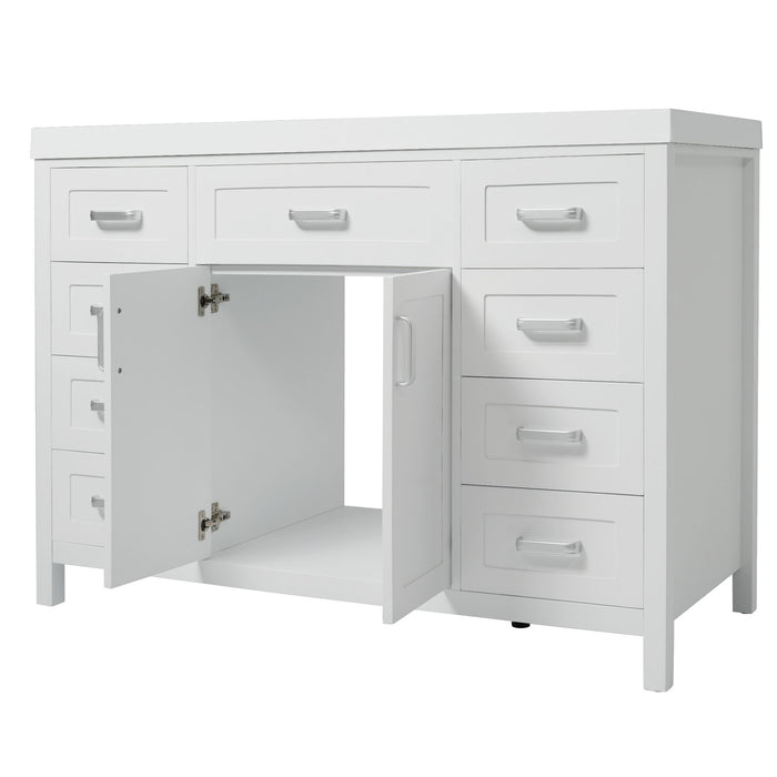 Bathroom Vanity With Sink, 2 Doors 8 Drawers, Soft Close System, Classic Design