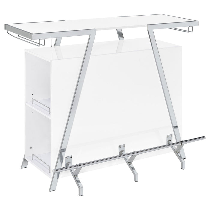 Katia - Wine Cabinet With LED Home Bar, 12 Bottle Storage - Gloss White