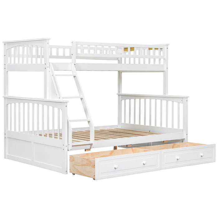 Bunk Bed With Drawers, Convertible Storage Bed