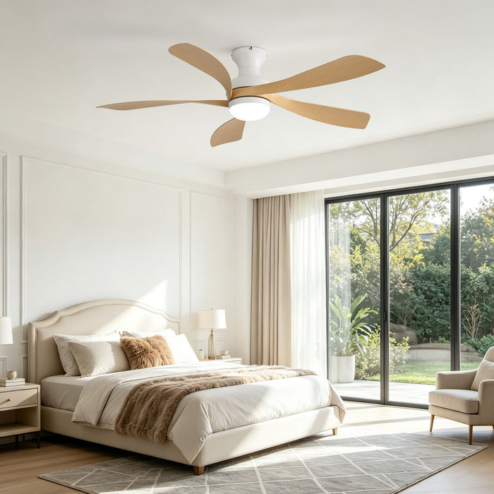 52" Ceiling Fan With 3 Color Dimmable LED Light, DC Reversible Motor, 6 Speed Settings