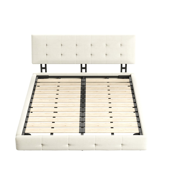 Tufted Headboard With Extra-Large Ultra-Soft Cloud Pillow Design