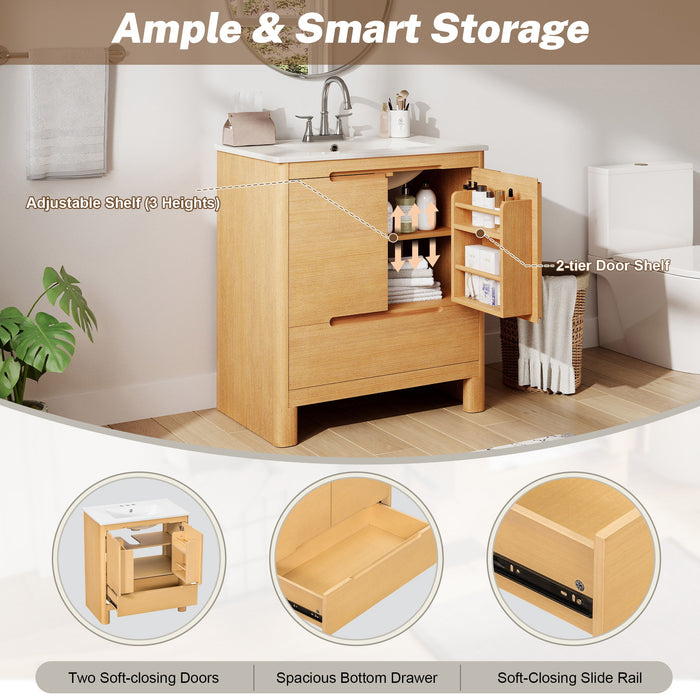 Softened Modern Bathroom Vanity With Sink