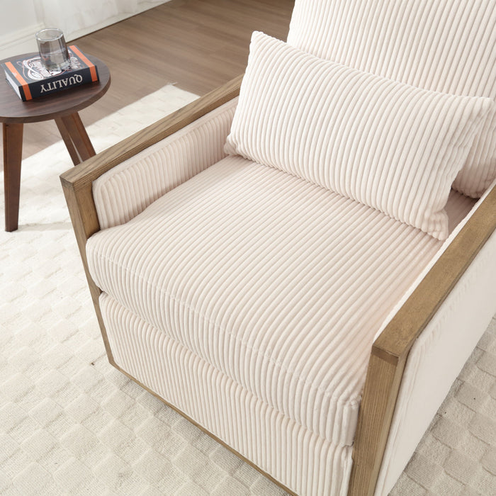 Comfy Accent Barrel Chair, 360 Degree Swivel