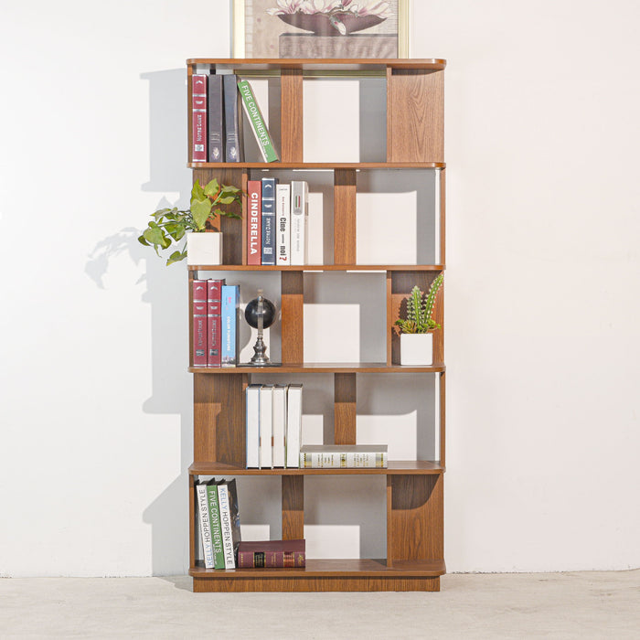 Modern 5 Tier Open Storage Bookcase
