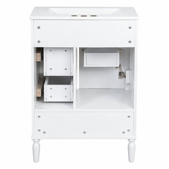 Modern Bathroom Vanity With Sink, Soft Close Doors, 3 Drawers