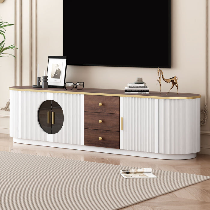Minimalist TV Stand With 3 Drawers And 1 Shelf