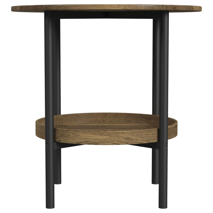 Kavita - Round Top Side End Table - Brown