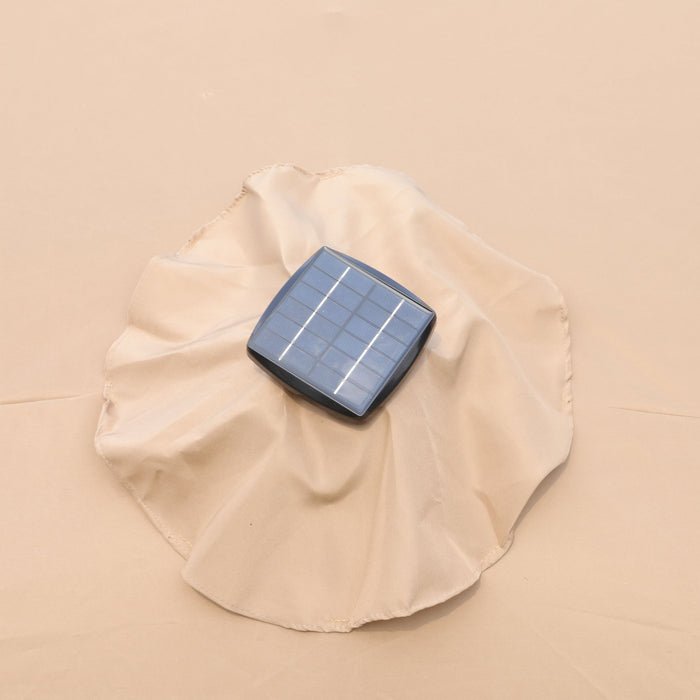 Double- Sided Outdoor Market Umbrella With Lights And Base