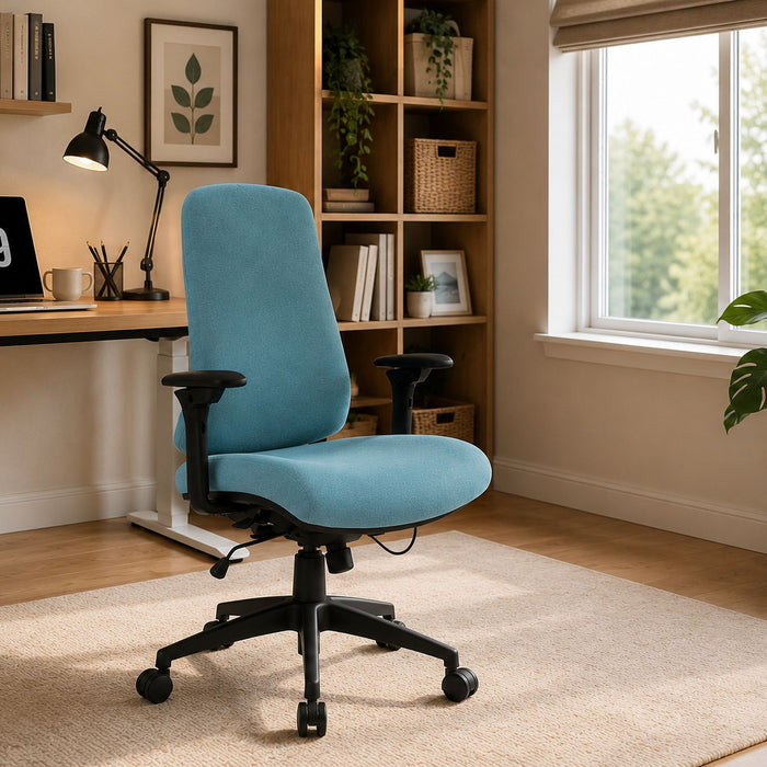 Office Chair With Mid Back Design, 5D Armrests And Multi Position - Blue