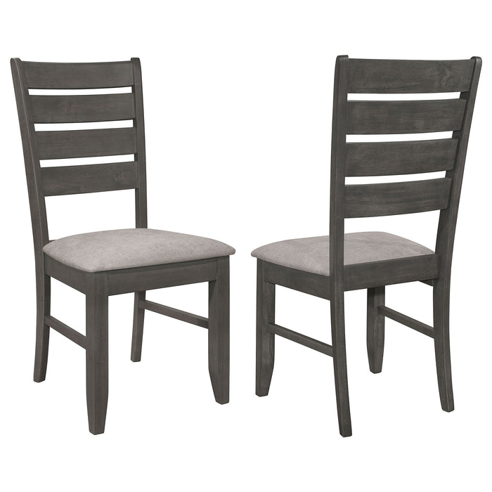 Padded Seat Side Chairs With Tapered Slats (Set of 2)