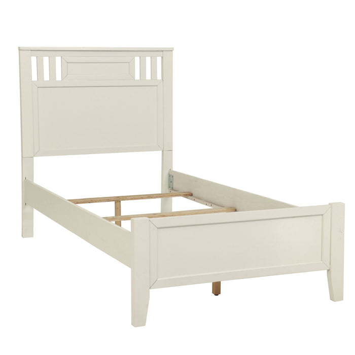 Simple Frame With Headboard And Vertical Carved Design