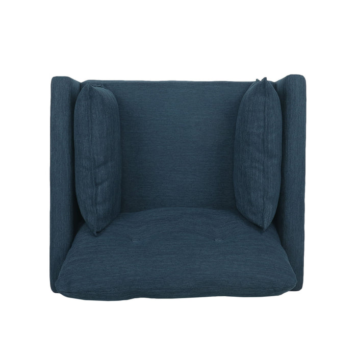 Enchantica - Upholstered Fabric Club Chair With Button Tufted And 2 Accent Pillows