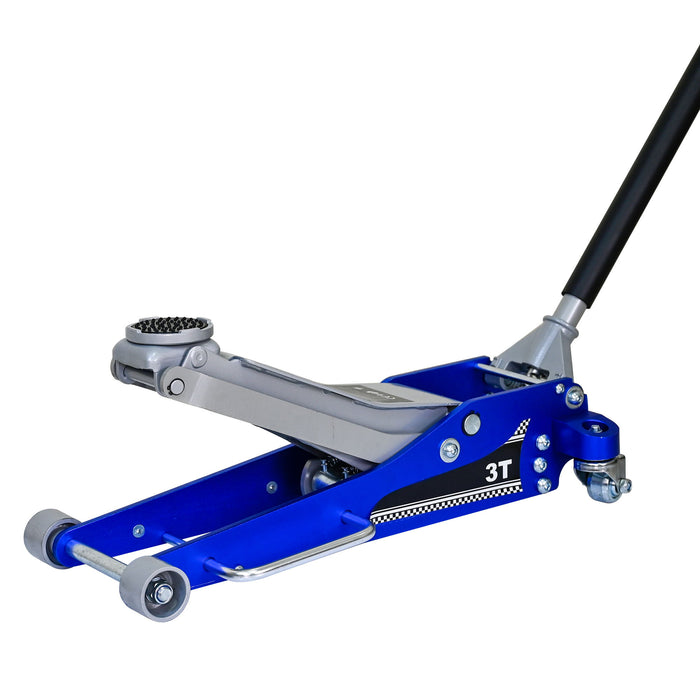 Hydraulic Trolley Floor Jack With Extra Saddle, Fits Suvs And Extended Height Trucks - Blue / Silver