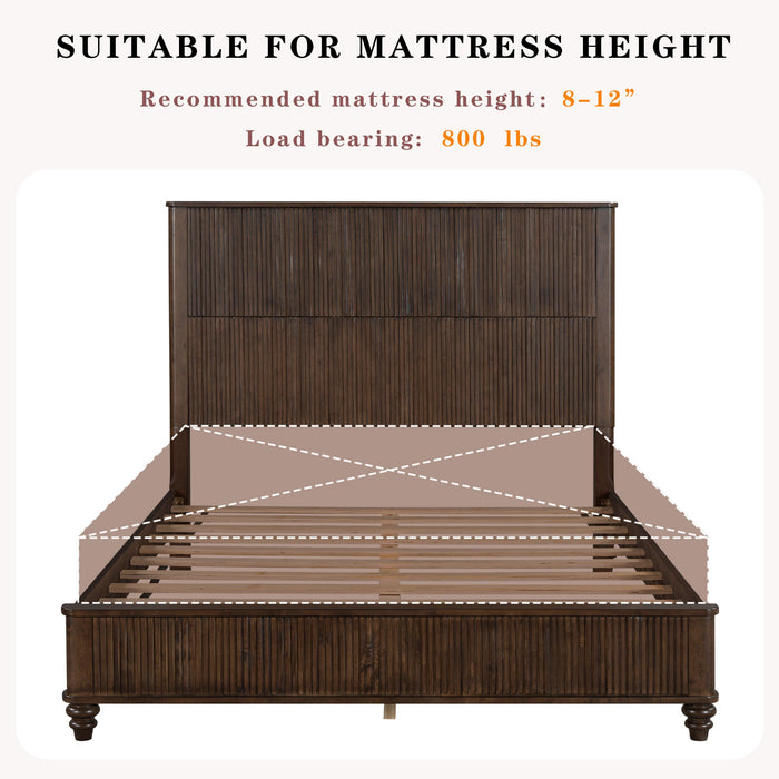 Platform Bed Frame & Tall Headboard