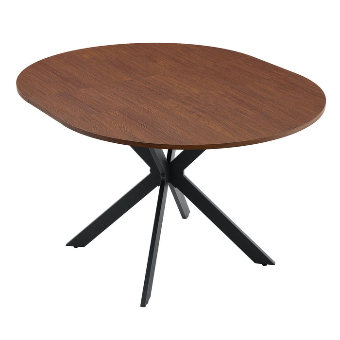 Extendable Round Dining Table - Walnut