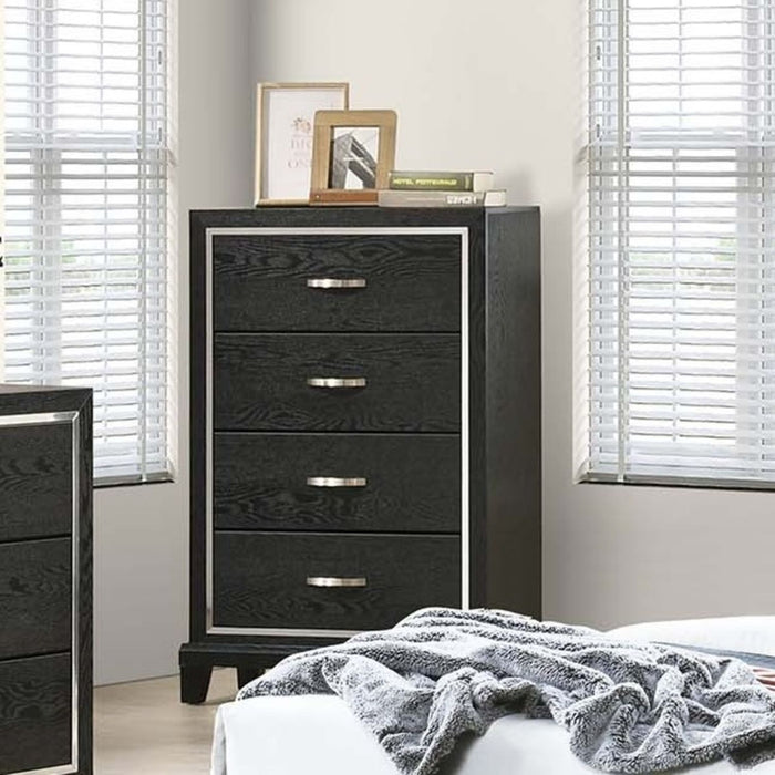 1 Piece Chest Tapered Legs Bedroom Furniture - Black