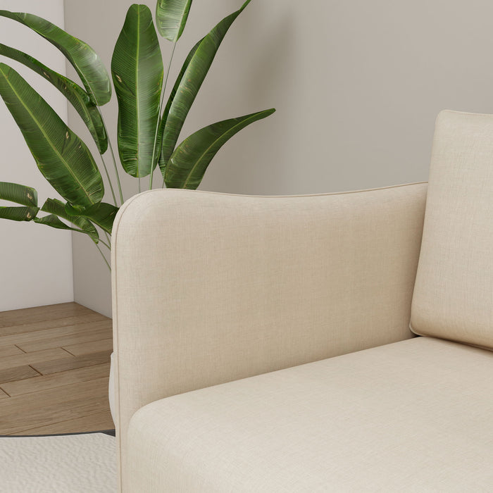 Modular Sectional Sofa With Storage, Convertible 2 Seater Sleeper Sofa - Beige
