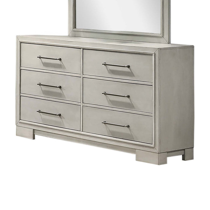 Dresser With Square Legs And Sleek Handles - Antique White