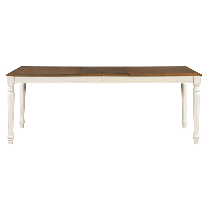 Rectangular Dining Table With Framed Top And Turned Legs - Natural