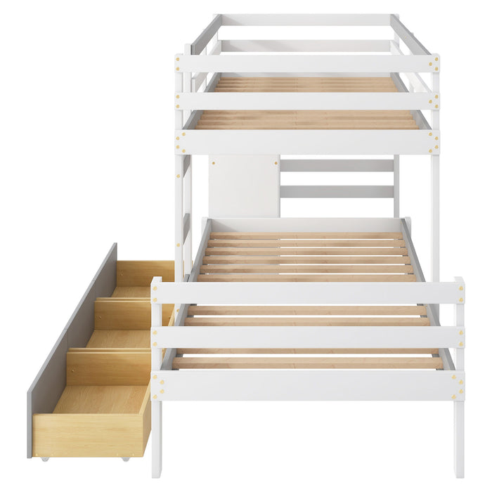 Loft Bunk Bed With Drawers And Ladder