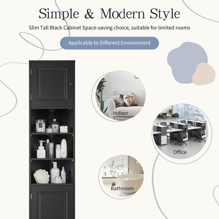 Multi Functional Corner Cabinet With Adjustable Shelves And 2 Doors