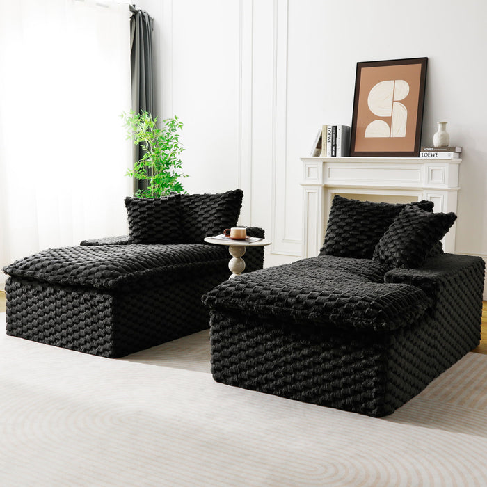 Double Chaise Lounge With Full Compressed Sponge