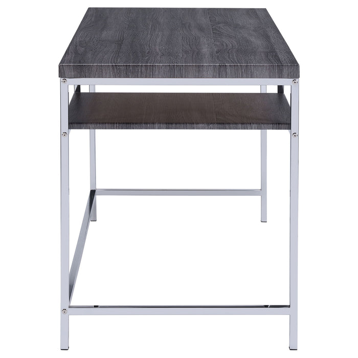 Rectangular Writing Desk, Compact Size For Home Office - Gray